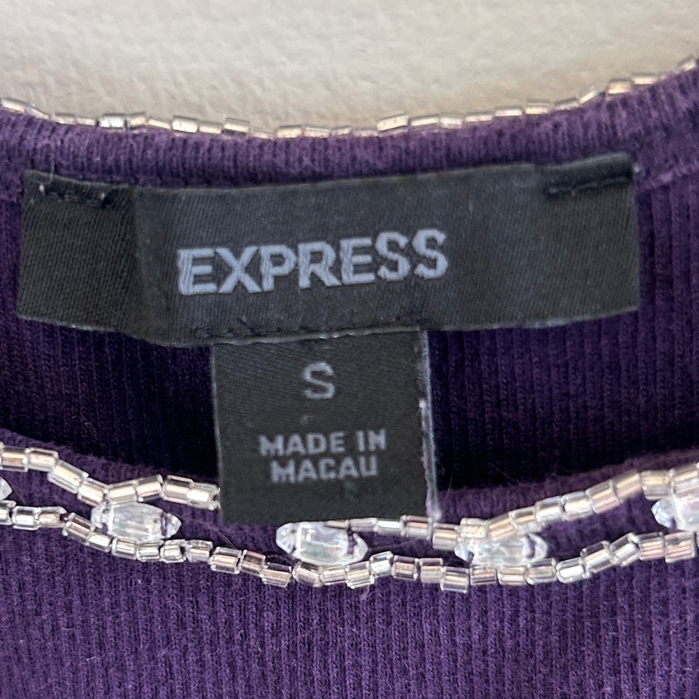Y2K EXPRESS Jewel Tone Scoop Neck Beaded Trim Cami Top Whimsigoth Indie Size S - Picture 2 of 10
